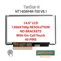  14.0" Laptop LCD Screen + Touch Screen 1366x768p 40 Pins NT140WHM-T00 V8.1